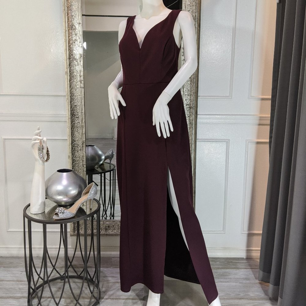Dark Burgundy Maroon Formal Evening Prom Dress Gown